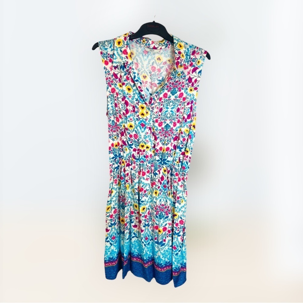 Pattern mixed print summer dress George size 14 new colourful holiday - Picture 1 of 8